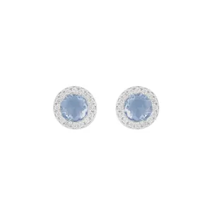 Seine Blue Cubic Zirconia Earrings | Silver Plated