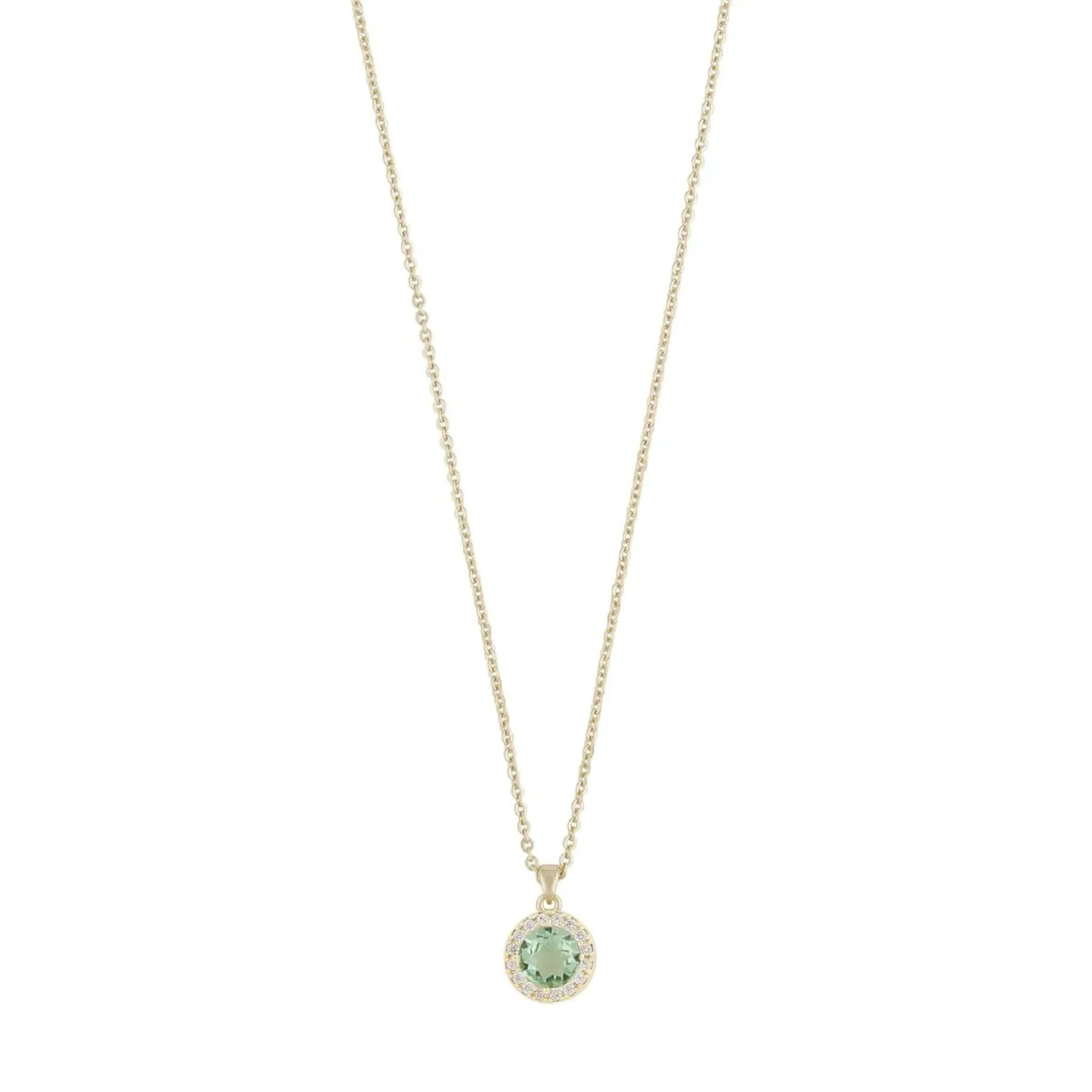 Seine Green Cubic Zirconia Pendant Necklace | Gold Plated