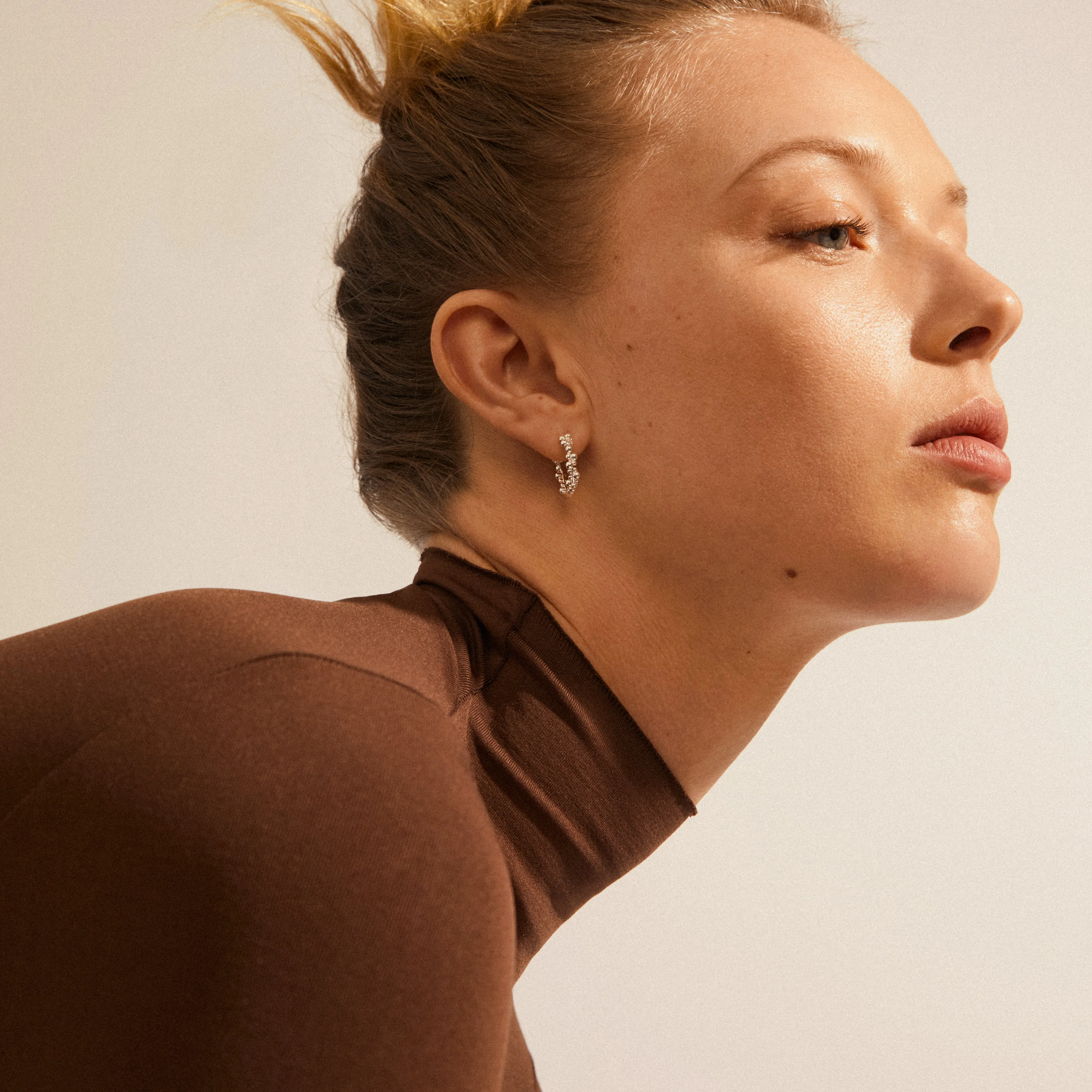 Solidarity Recycled Small Bubble Hoop Earrings | Silver Plated