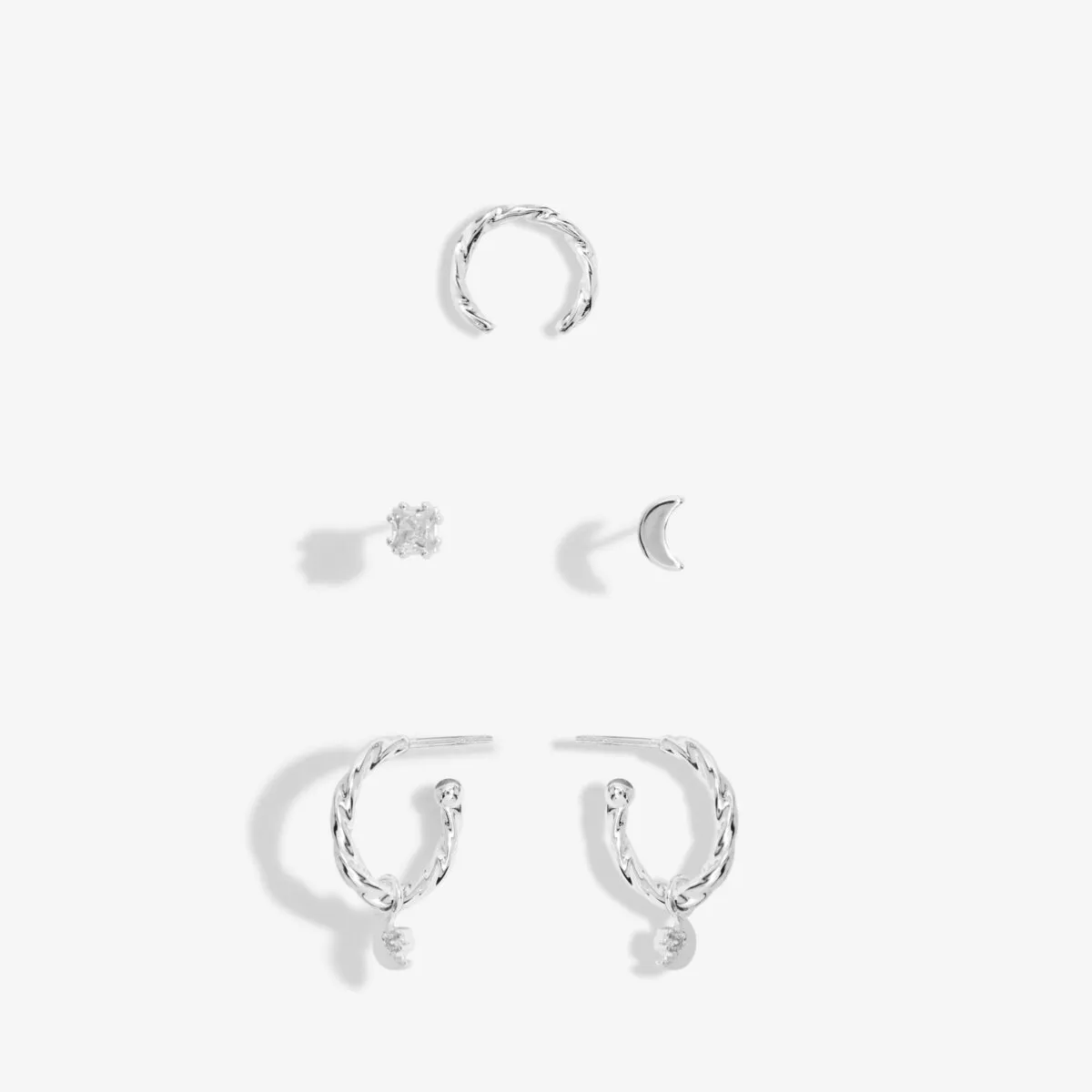 Stacks of Style Moon Earring Set | Silver Plated