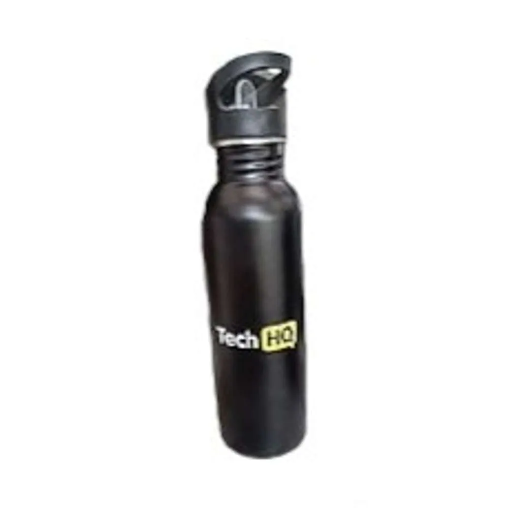 Stainless Steel Water Bottle Tech HQ Logo