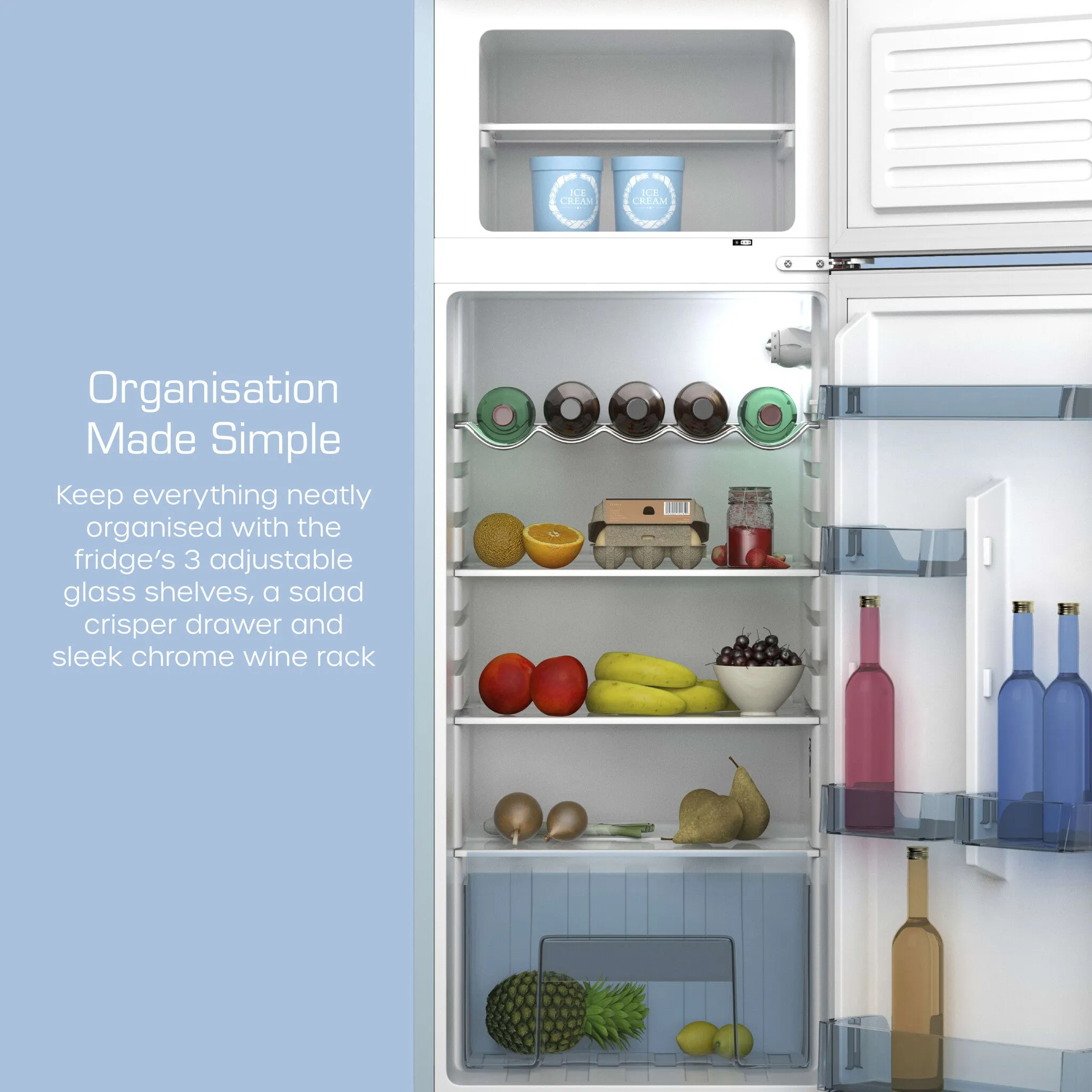 Swan SR11010BLNE fridge-freezer Freestanding 168 L E Blue