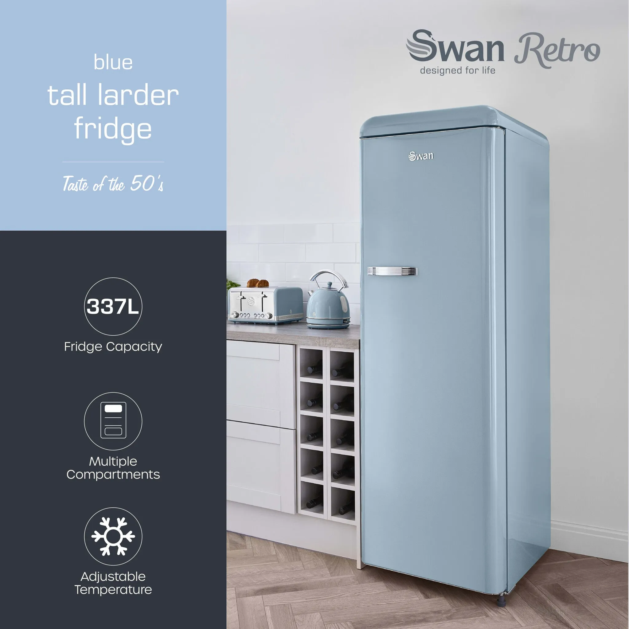 Swan SR11050BLNE fridge Freestanding 337 L E Blue