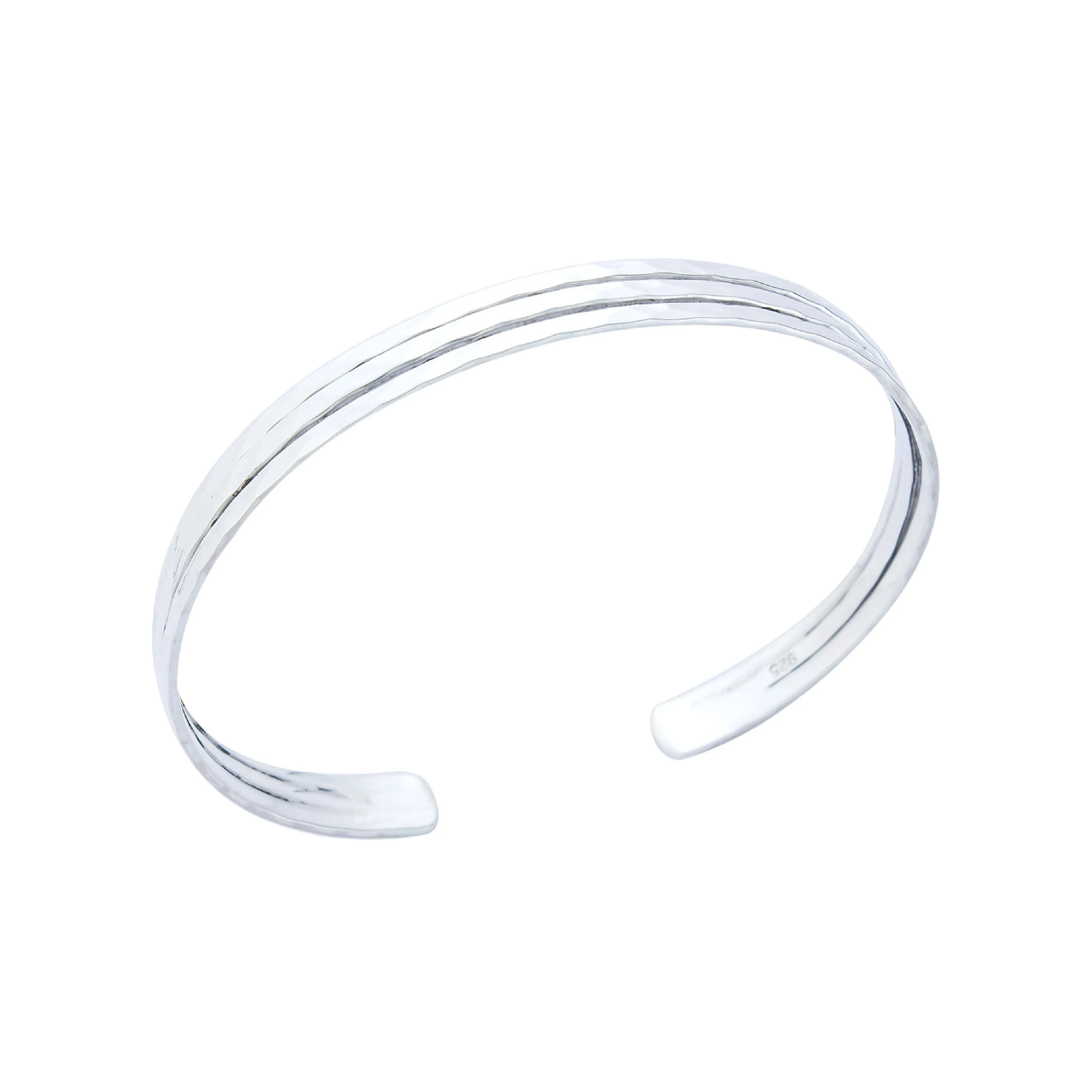 Sylvie Hammered Cuff Bangle | Sterling Silver