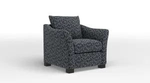 Tami Accent Chair - Boxes Dark Blue