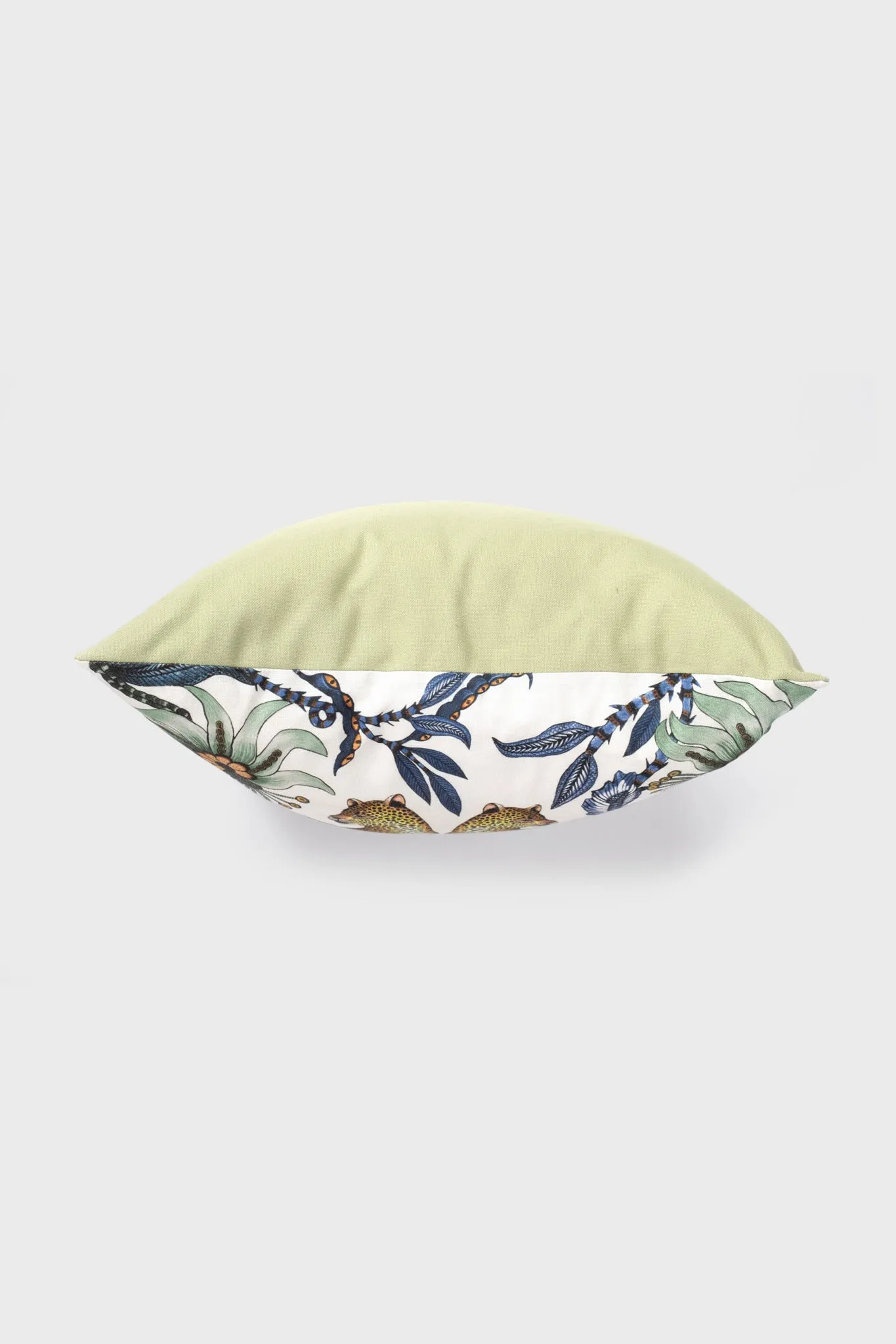 Tanzanite Lovebird Leopards Cotton Pillow Cover