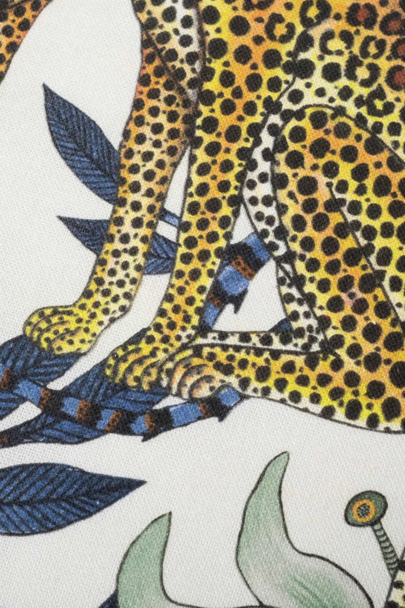 Tanzanite Lovebird Leopards Cotton Pillow Cover