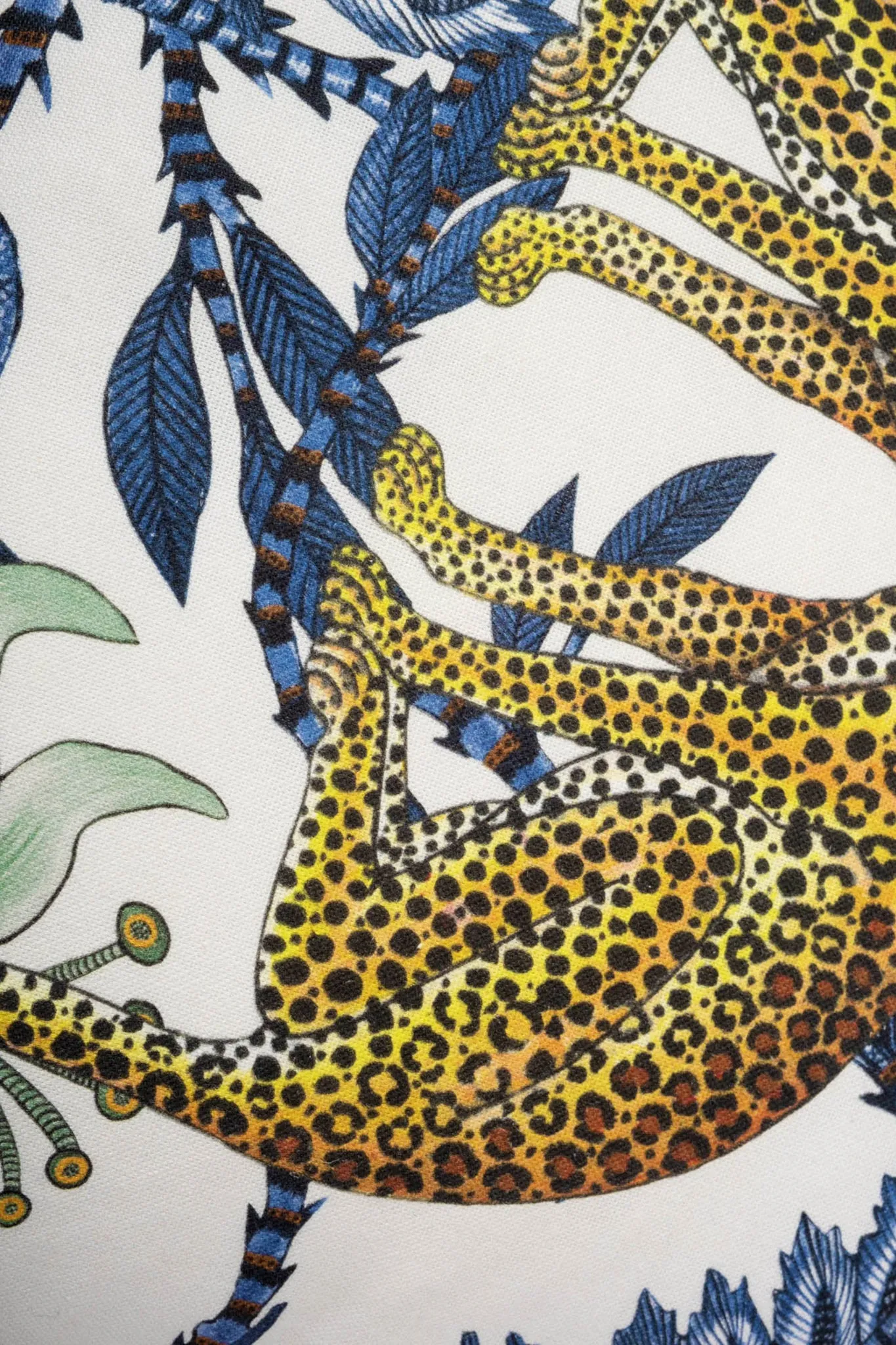 Tanzanite Lovebird Leopards Cotton Pillow Cover