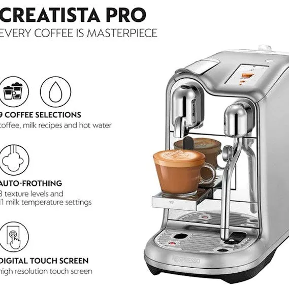 The Creatista Pro Nespresso Coffee Machine by Sage | SNE900BSS4GUK1