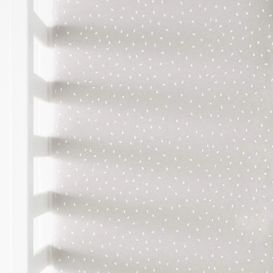 The Little Green Sheep Organic Crib Fitted Sheet - Dove Rice