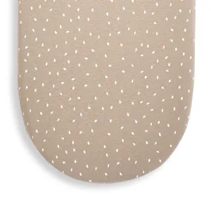 The Little Green Sheep Organic Moses Basket Fitted Sheet - Truffle Rice Print