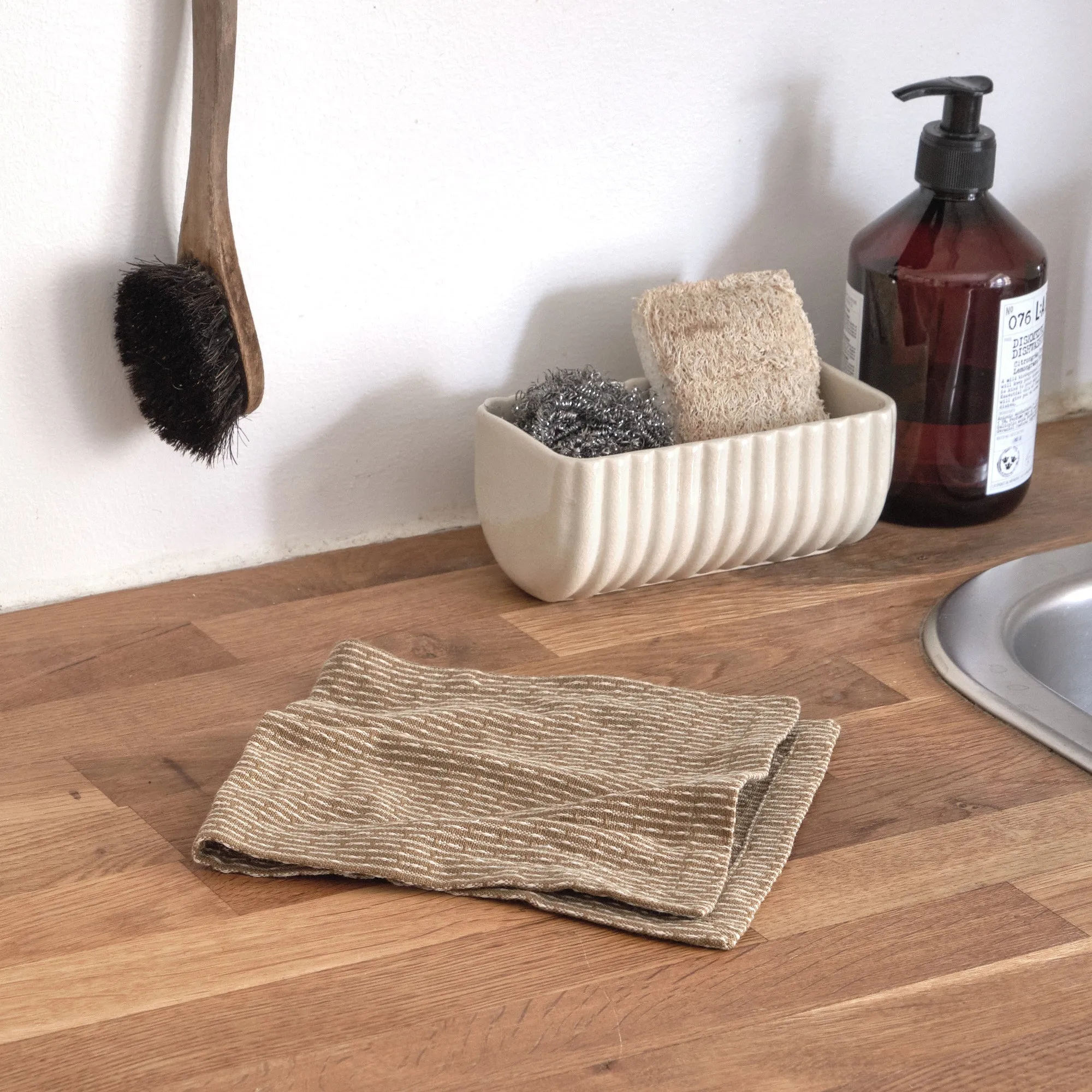 The Organic Company Urban Kitchen Cloth 3 Pcs., Khaki/Stone