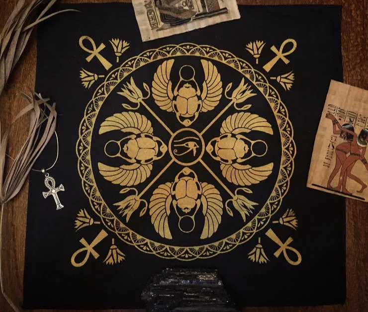 Thorn & Moon Golden Egyptian Altar Cloth