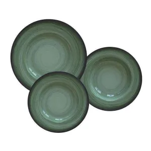 Tramontina Porcelain Rustico Verde Plates 12pc