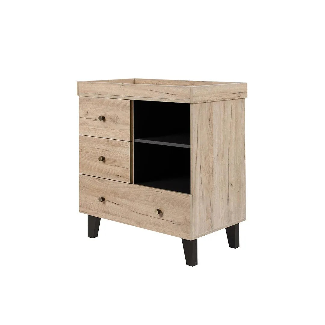 Tutti Bambini Como 3 Piece Room Set - Distressed Oak/Slate Grey