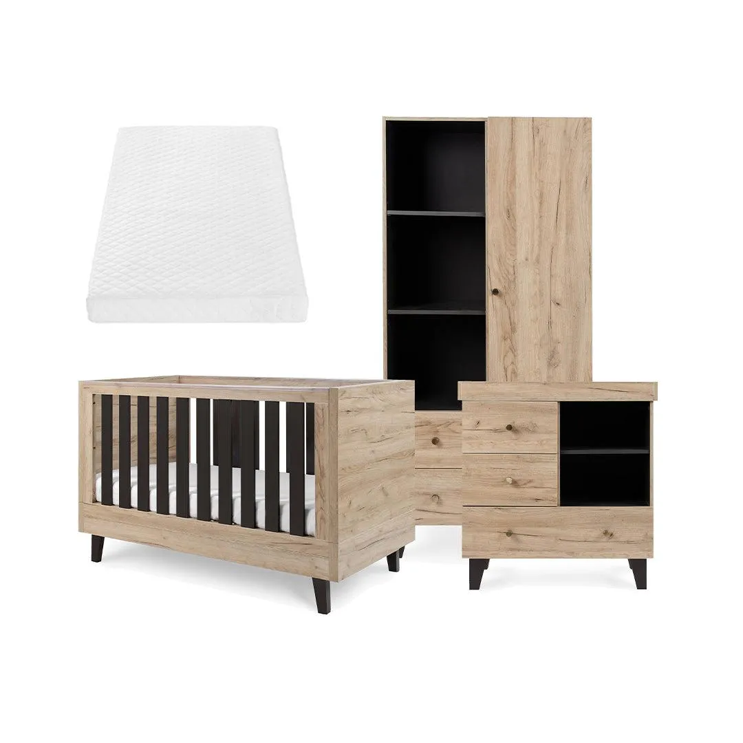 Tutti Bambini Como 3 Piece Room Set - Distressed Oak/Slate Grey