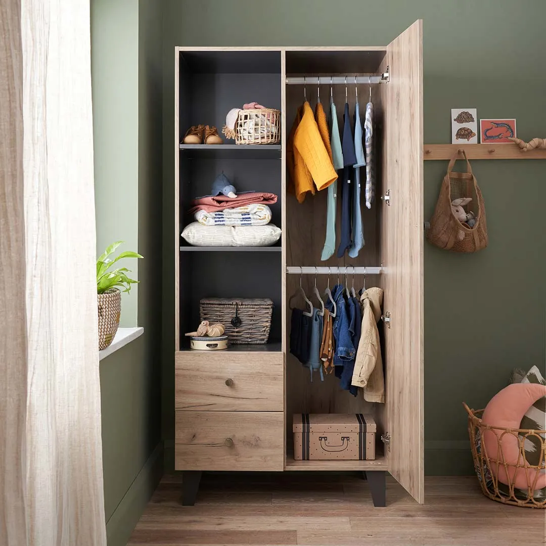 Tutti Bambini Como 3 Piece Room Set - Distressed Oak/Slate Grey