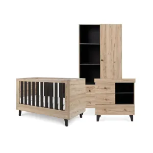 Tutti Bambini Como 3 Piece Room Set - Distressed Oak/Slate Grey