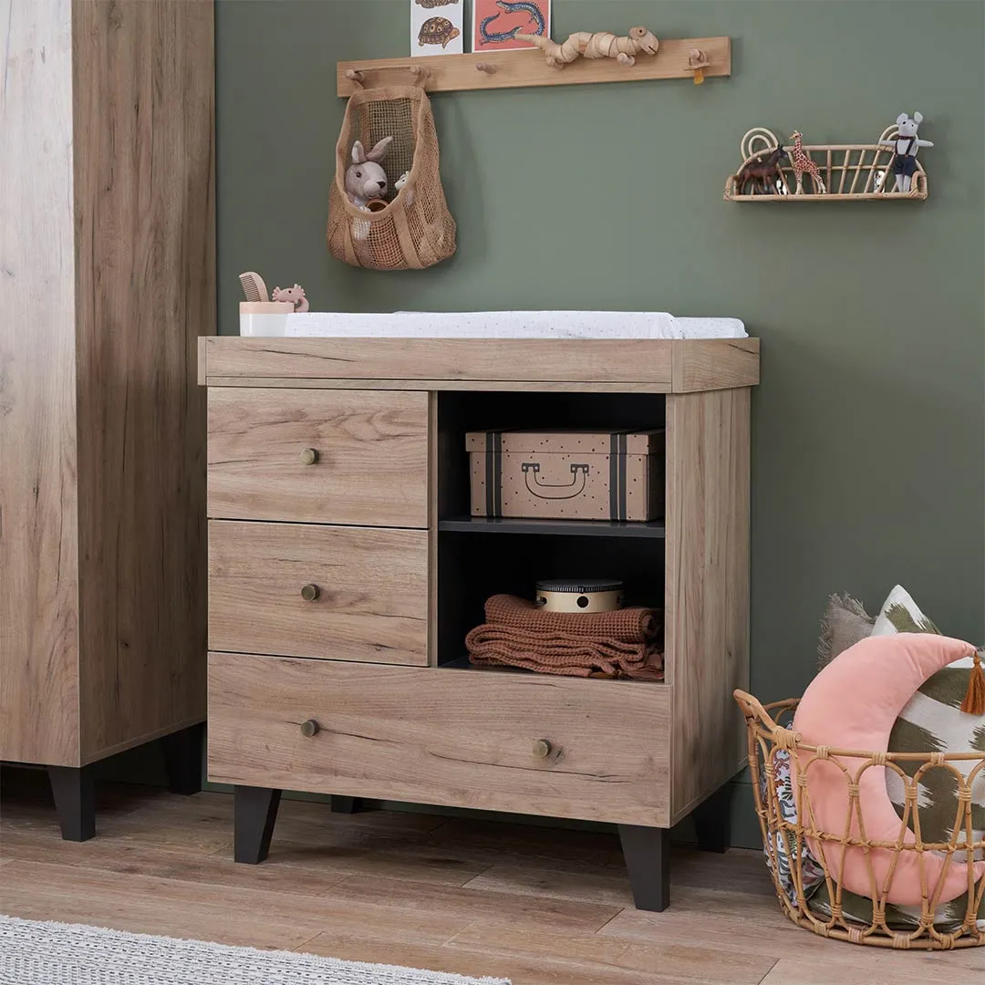 Tutti Bambini Como 3 Piece Room Set - Distressed Oak/Slate Grey