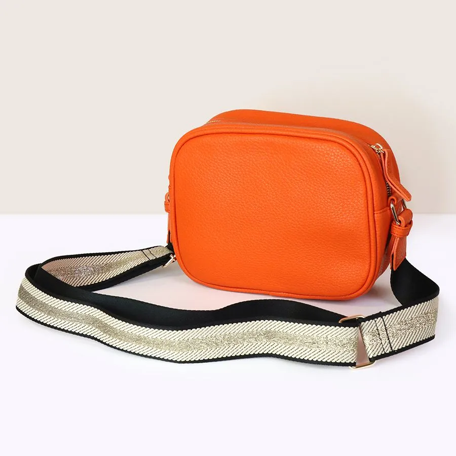 Vegan Leather Camera Bag | Orange