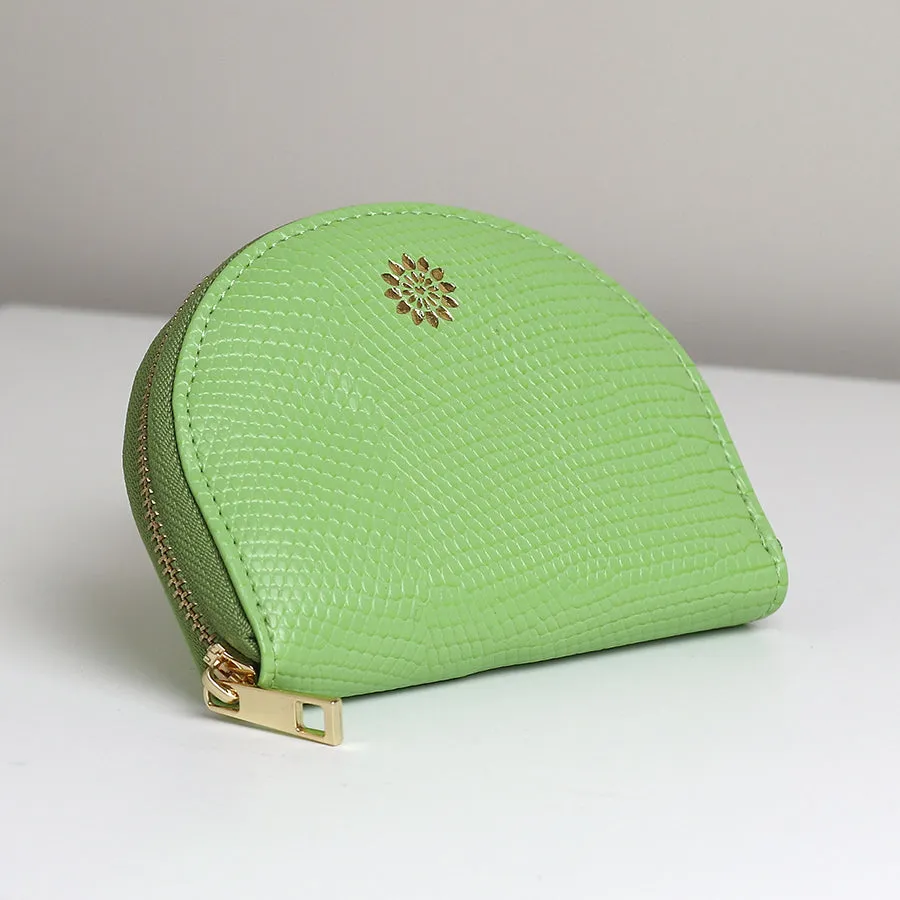 Vegan Leather Half Moon Coin Purse | Apple Green