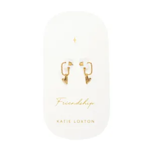 Waterproof 'Friendship' Heart Hoop Earrings | Gold Plated