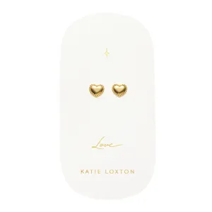 Waterproof 'Love' Heart Earrings | Gold Plated