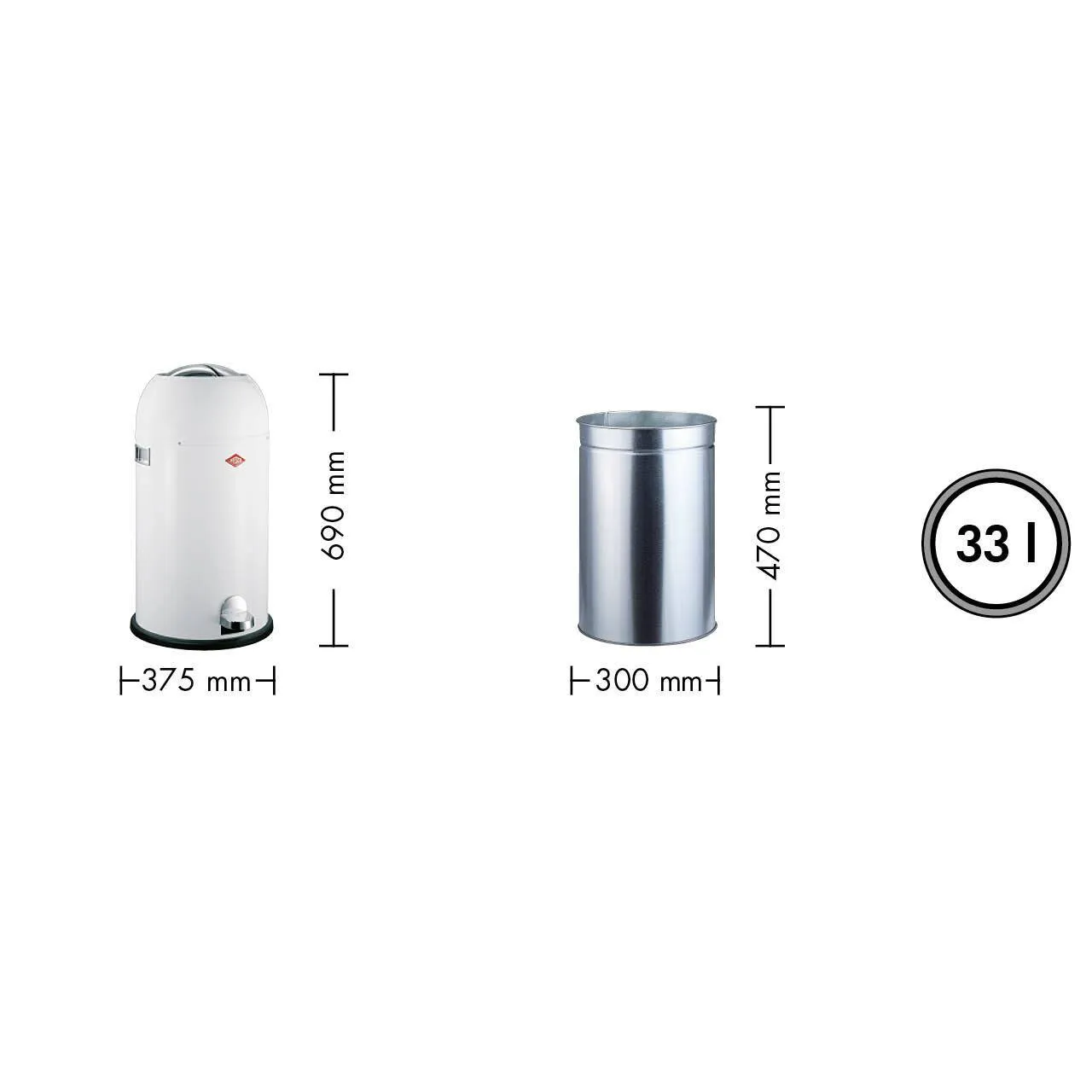 Wesco Kickmaster 33 Litres, White