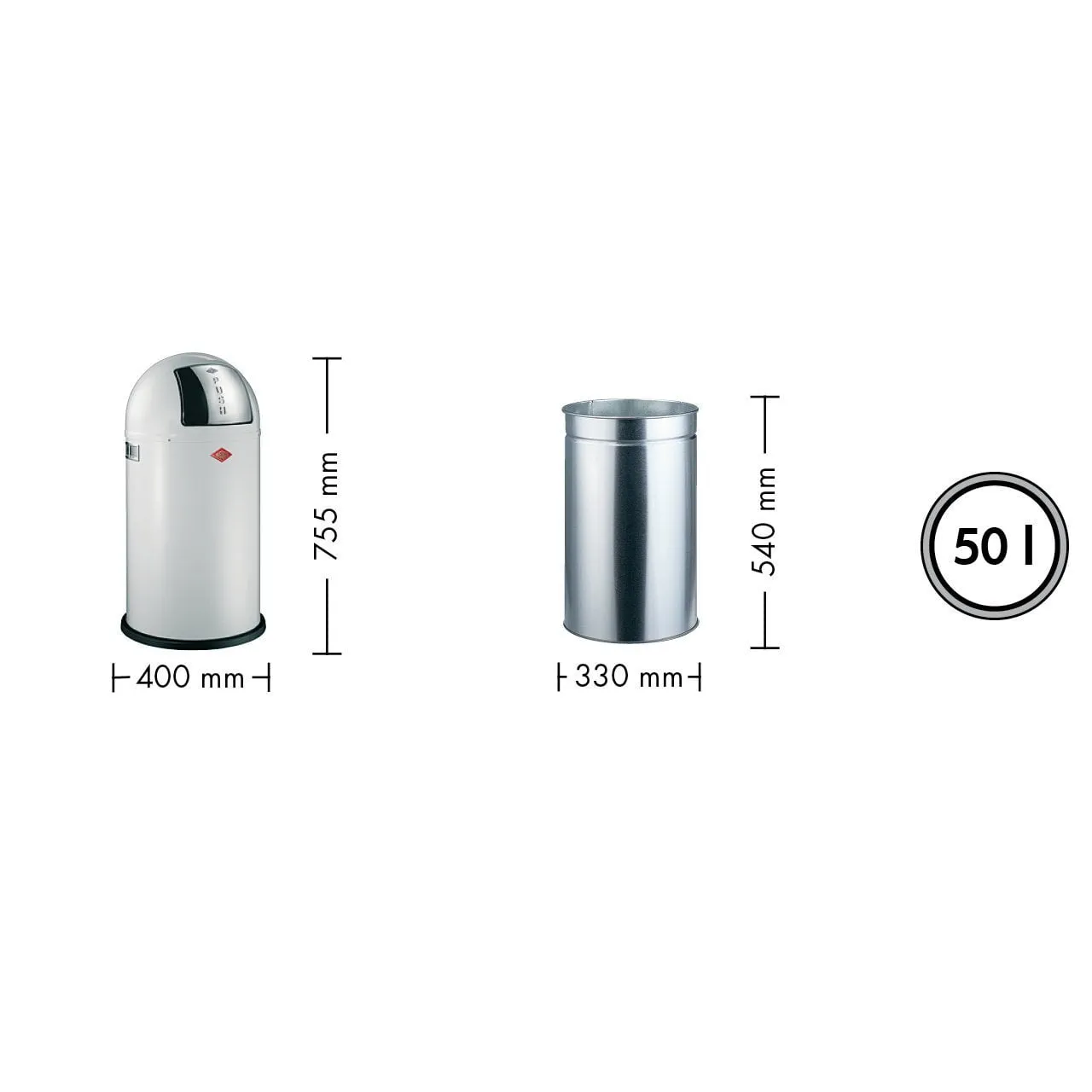 Wesco Pushboy 50 Litres, Red