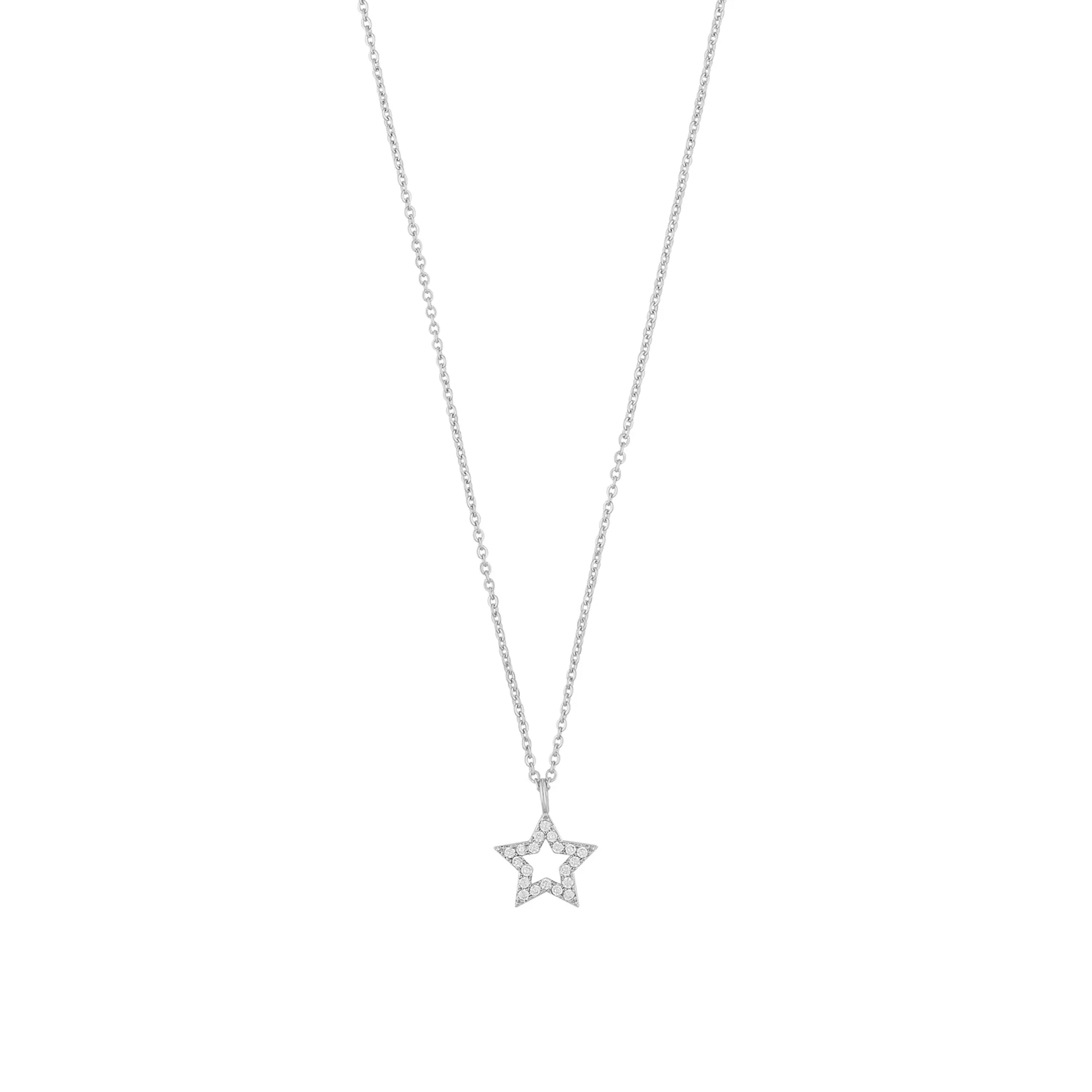 Wish Star Pendant Necklace | Silver Plated with Cubic Zirconia