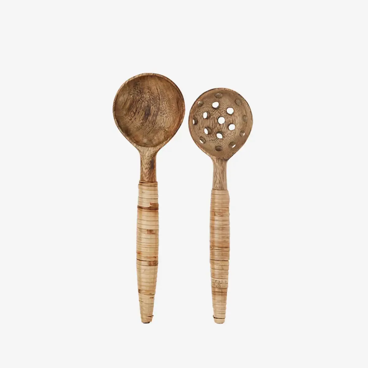 Wooden Spoons with Rattan