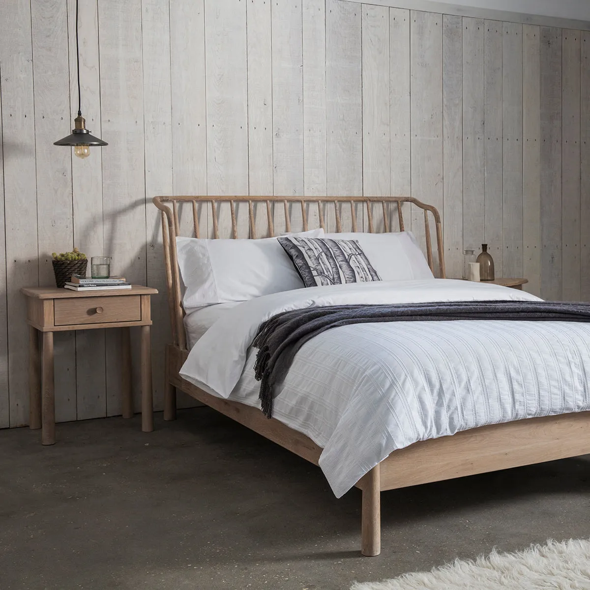 Wycombe Nordic Bedside Table with Drawer | Natural Oak