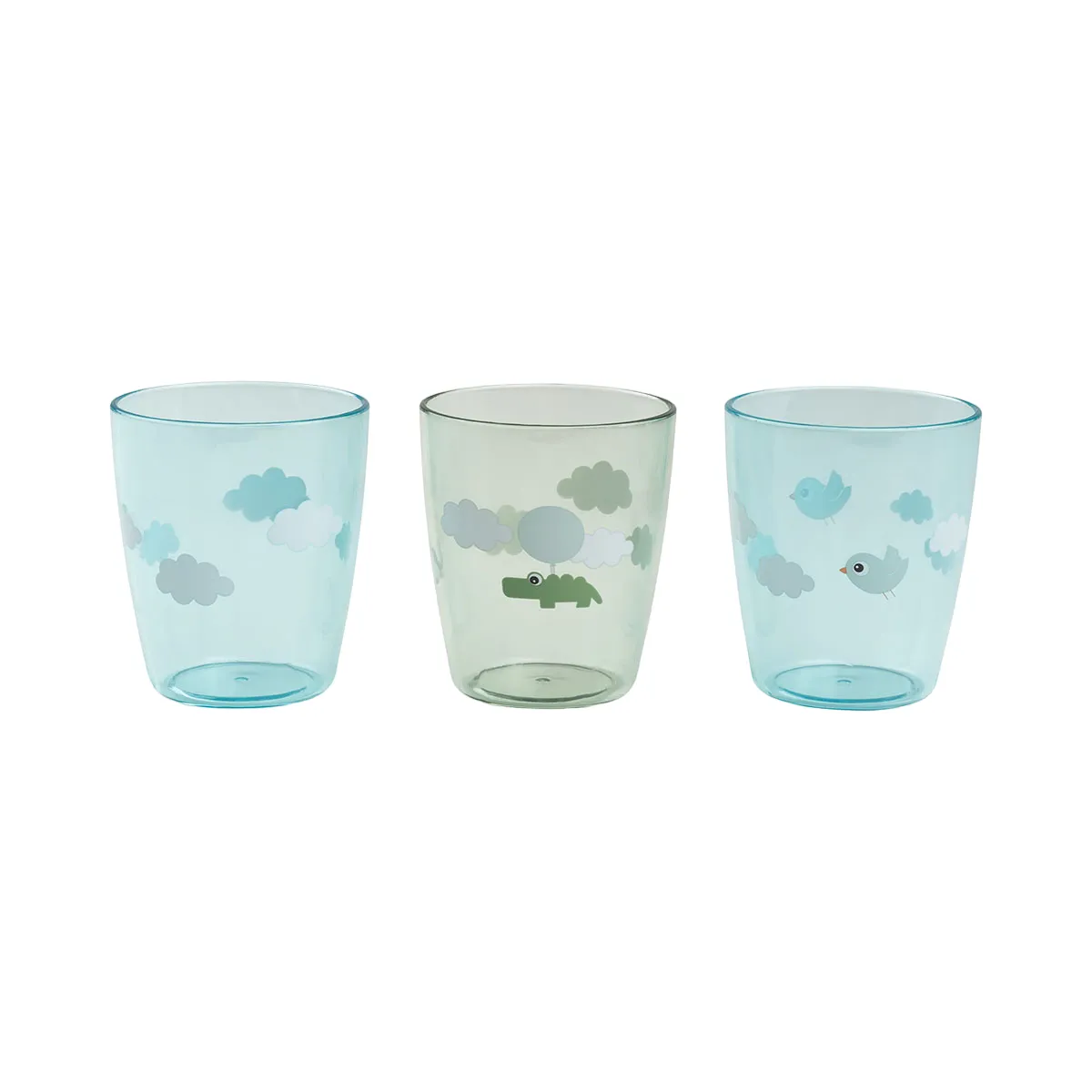 Yummy Mini Happy Clouds Glass Set | Green | Pack of 3