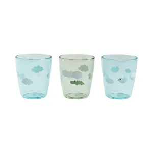Yummy Mini Happy Clouds Glass Set | Green | Pack of 3